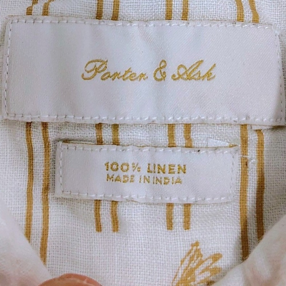 Porter & Ash Mens White 100% Linen Short Sleeve Button Up Resort Wear - Picture 4 of 12